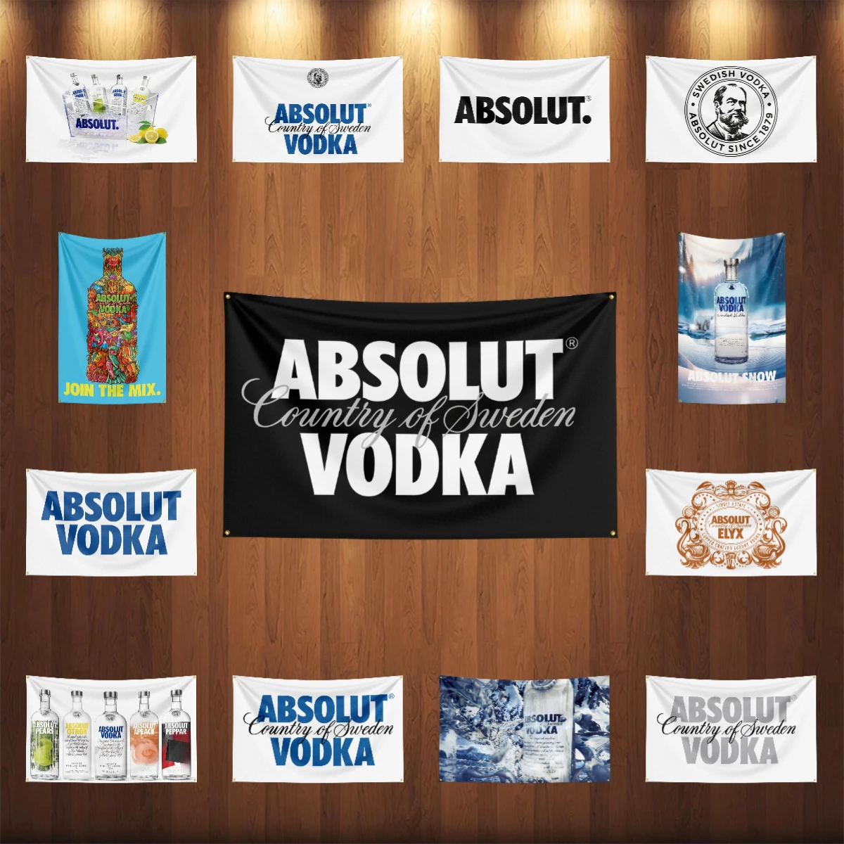 Wine Beer Rum - 3 × 5ft A-Absolut Votkas Bayrağı