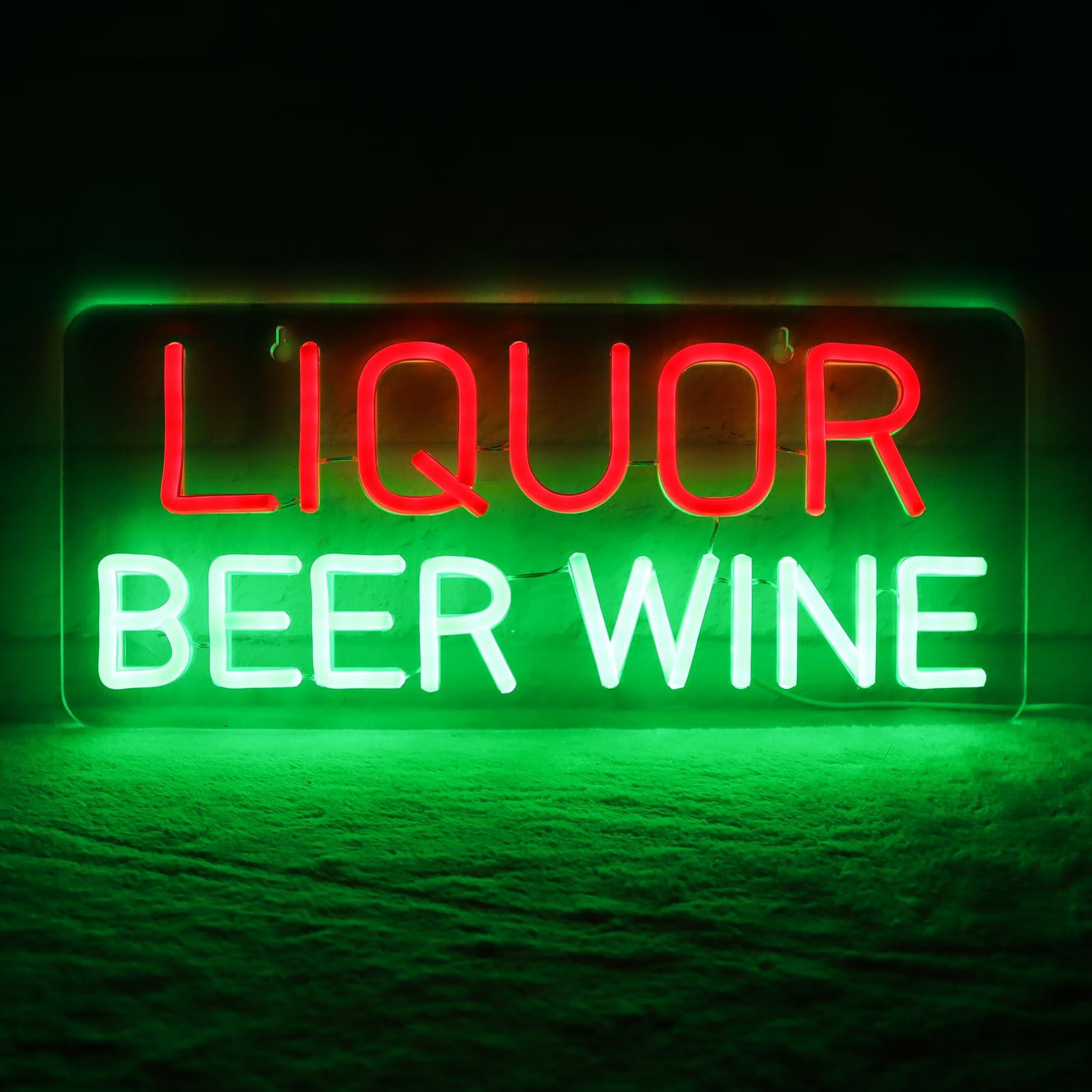 Wine In Beer Store - İçki Bira Şarap Neon Tabelaları Duvar