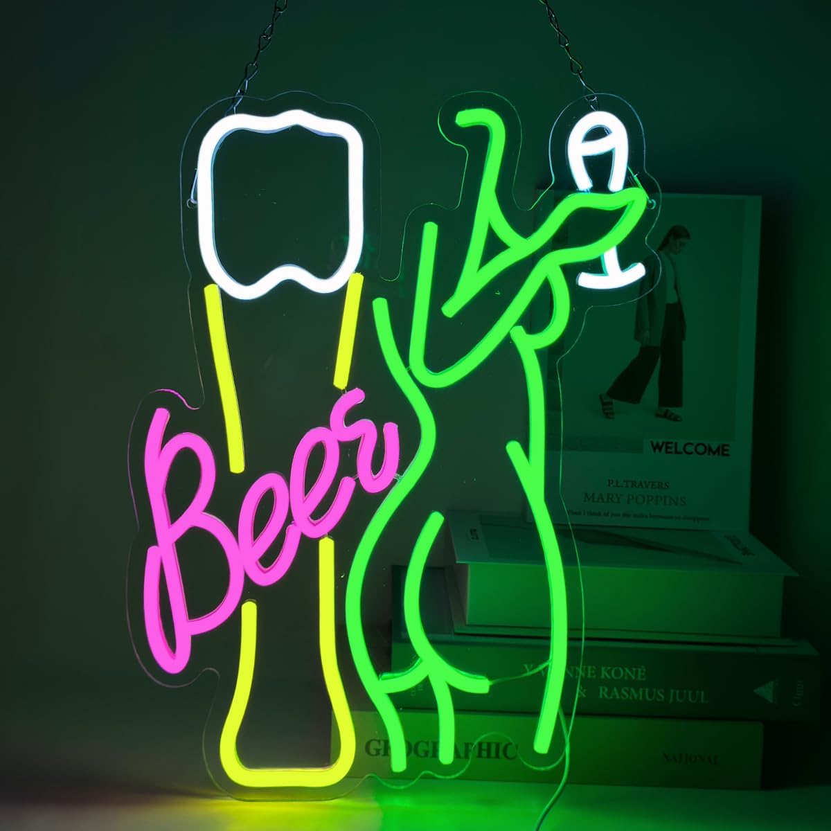 Wine In Beer Store - Bira Neon Tabelası Kadın Vücudu Neon